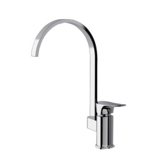 China faucet hot sale CE approve brass single hole long spout hot cold water vertical kitchen sink faucet taps mixer